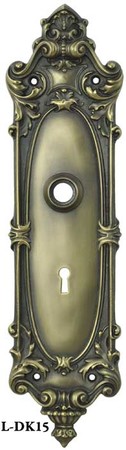 Victorian Rococo Yale Pattern Doorknob & Keyhole Plate (L-15)