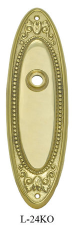 Victorian Rococo Yale Pattern Doorknob Receiver Door Plate (L-24KO)