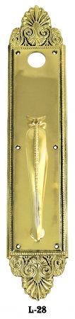 Victorian Thumb Latch Door Plate In Palladian Pattern 21 1/8" Tall (L-28)