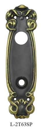 Art Nouveau Style Cylinder & Doorknob Door Plate (L-63SP)
