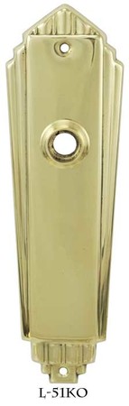 Art Deco Door plate No Keyhole (L-51KO)
