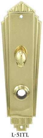 Art Deco Interior Entry Door Plate With Turn Latch (L-51TL)