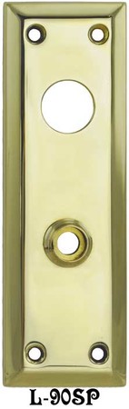 Victorian Reproduction Large 10" Tall Plain Brass Entry Door Plate (L-90SP)