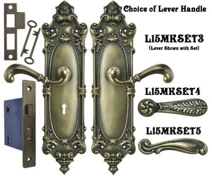 Victorian Rococo Yale Pattern with Lever Handle with Mortise Lockset (L15MKSET3)