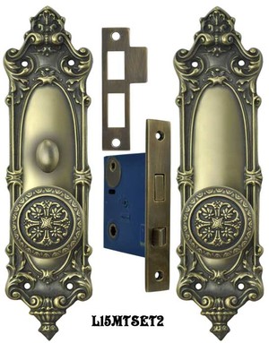 Victorian Rococo Yale Pattern with Gothic Knob Set with Turnlatch Mortise (L15MTSET2)