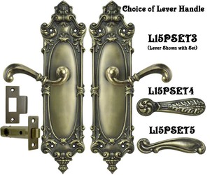 Victorian Rococo Yale Pattern with Lever Handle Interior Passage Set (L15PSET3)