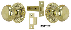 Solid Brass Eastlake Style Tubular Passage Door Set (L25PSET1)