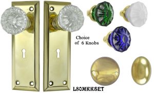 Contemporary Solid Brass Door Plate Mortise Lockset (L80MKKSET)