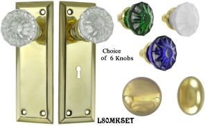 Contemporary Solid Brass Door Plate Mortise Lockset (L80MKSET)