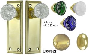 Contemporary Solid Brass Door Plate Passage Set (L80PSET)