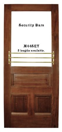 Vintage Style Window or Door Security Push Bar Bracket Set (M44SET)