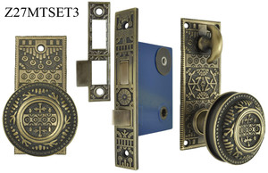 Victorian Style Windsor Pattern Small Plate Door Set with Turnlatch Mortise (Z27MTSET3)