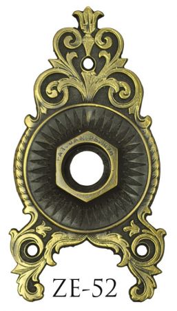 R&E Triangular Doorknob Backplate Circa 1870 (ZE-52)