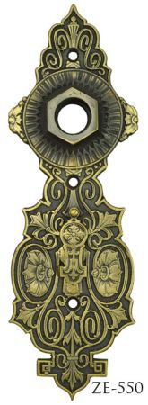 R&E Recreated Flower Motif Door Plate Circa 1870 (ZE-550)