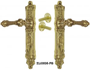 Brass French Victorian Narrow Door Plate Dummy Set (ZL105DS)