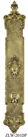 Victorian Door Plate Recreated P&F Corbin Toulon Push Plate 22 1/4" Tall (ZLW-201DP)