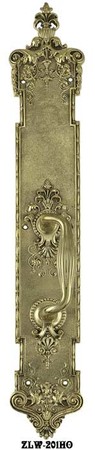 Victorian P&F Corbin Handle Only Door Plate 22 1/4" Tall Polished Brass (ZLW-201HO)