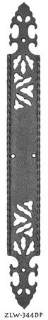 Gothic or Art and Crafts Iron Pushplate Door Plate 17 1/4" Tall (ZLW-344DP)