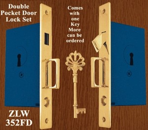 Recreated Double Pocket Door Lock Set (ZLW-352FD)