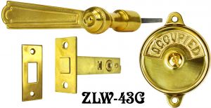 Occupied/Open Bathroom Privacy Latch with French Lever Handle (ZLW-43G)