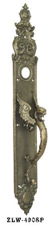 Victorian Griffin Or Dragon Thumblatch Door Plate 23" Tall (ZLW-490SP)