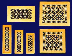 Victorian Brass Floor, Ceiling, Or Wall Grate Vent. Register Cover With Damper. ( Choose By Size )