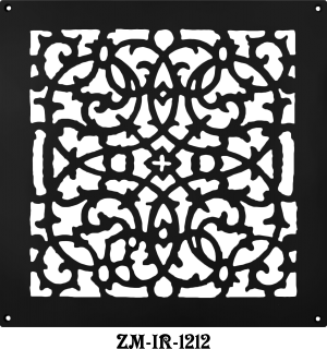 Cast Iron Floor Ceiling or Wall Grille Registers Without Dampers Hole Size: 12" x 12"; Overall Size: 14" x 14" (ZM-IR-1212)