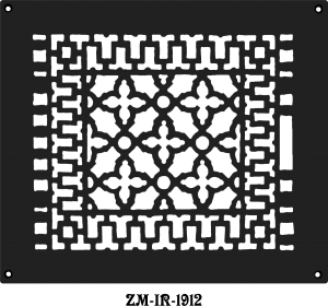 Cast Iron Floor Ceiling Or Wall Grille Registers Without Dampers Hole Size: 9.75" X 11.75"; Oa 12" X 14" (ZM-IR-1912)