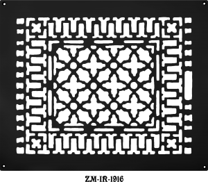 Cast Iron Floor Ceiling Or Wall Grille Registers Without Dampers Hole Size: 14" x 17 7/8"; OA 16 x 20" (ZM-IR-1916)