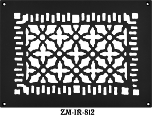 Cast Iron Floor Ceiling Or Wall Grille Registers Without Dampers Hole Size: 8"X12"; Oa 10" X 14" (ZM-IR-812)