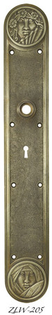 R&E Recreated Art Nouveau Lady Face Door Plate With Keyhole (ZLW-205)
