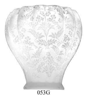 Glass Shade Recreated Victorian Blown Glass Etched Shade 2 1/4" Fitter (053G)