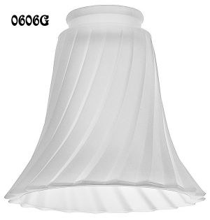 Pressed Swirled Frosted Glass Shade 2 1/4" Fitter (0606G)