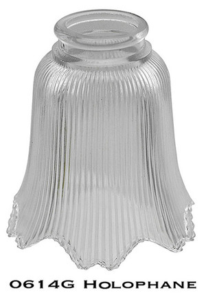 Vintage Recreated Glass Holophane Shade 2 1/4" Fitter (0614G)