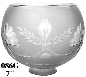 Glass Shade Recreated 7" Fan Design Mitchell Vance Ball Gas Shade 2 5/8" Fitter (086G)