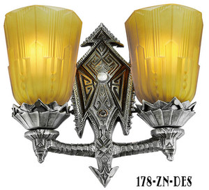 Art Deco Chicago Double Sconce Light (178-ZN-DES)