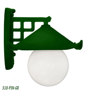Historical Japanese Green Pagoda Porch Light C1914 (318-PIN-GR)