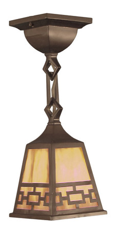 Mission Close Ceiling Light, Semi-Flush Pendant with Chain Pattern Shade (417-MCCL-C1)