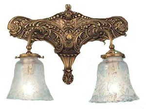 Victorian Sconce - Edwardian Or Art Nouveau Double Sconce (504-BATHD)
