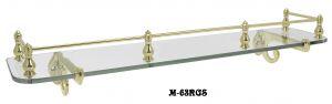 Tempered Glass Shelf With Brass Gallery Rail (M-63RGS)