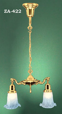 Victorian Hanging 2 Lamp Pan Light (ZA-422)