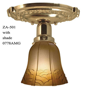 Victorian Oval Canopy Short Ceiling Light Semi Flush Mount (ZA-501)